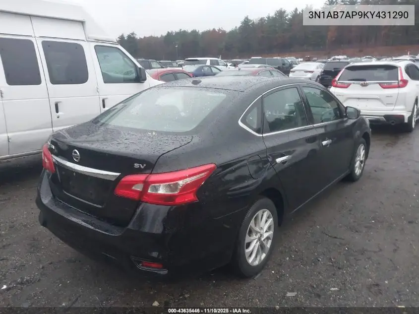 3N1AB7AP9KY431290 2019 Nissan Sentra Sv