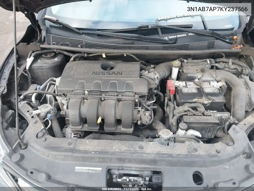 3N1AB7AP7KY237566 2019 Nissan Sentra Sv