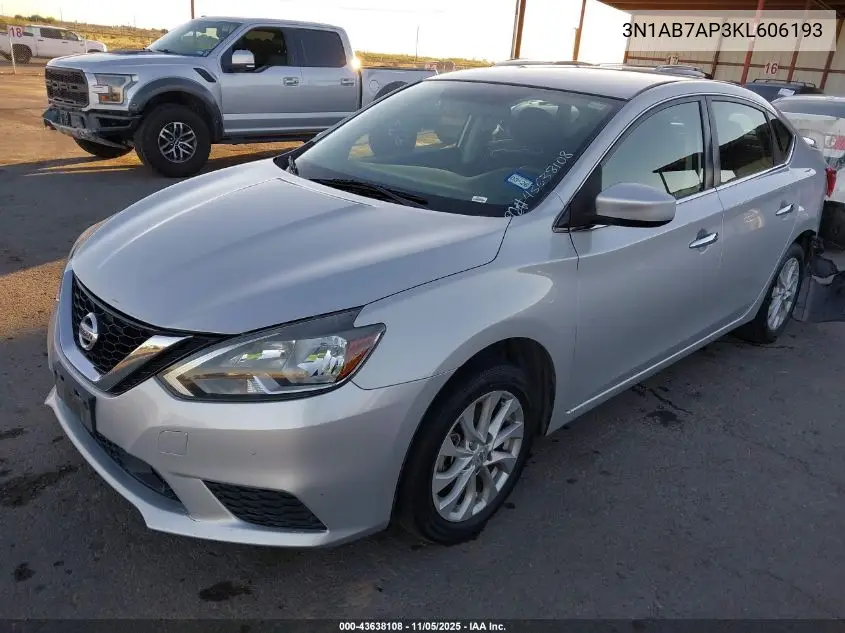 3N1AB7AP3KL606193 2019 Nissan Sentra Sv