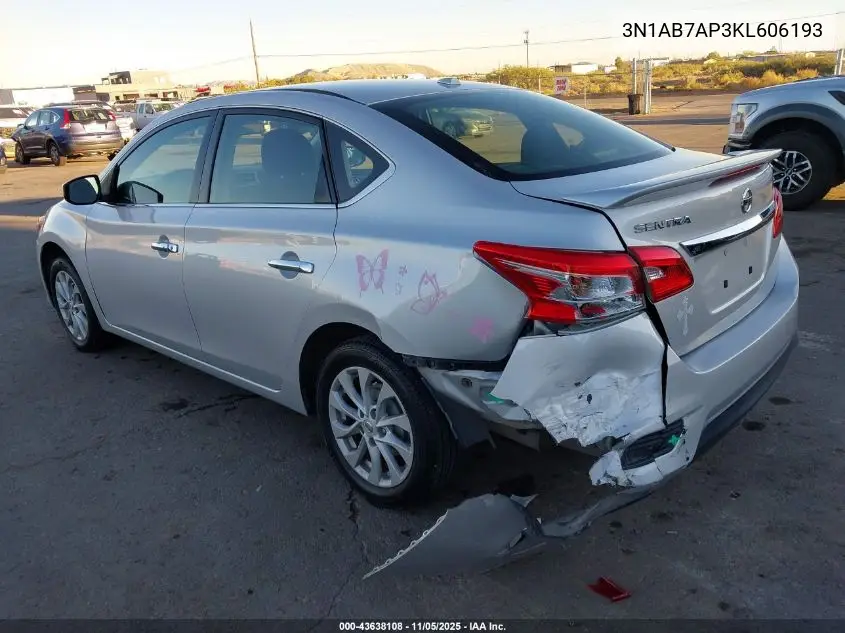 3N1AB7AP3KL606193 2019 Nissan Sentra Sv