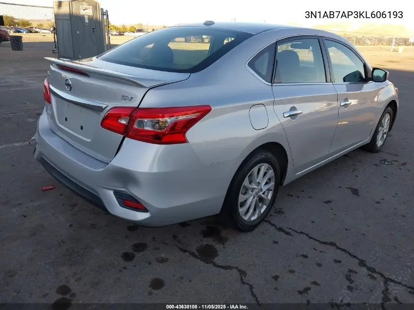 3N1AB7AP3KL606193 2019 Nissan Sentra Sv