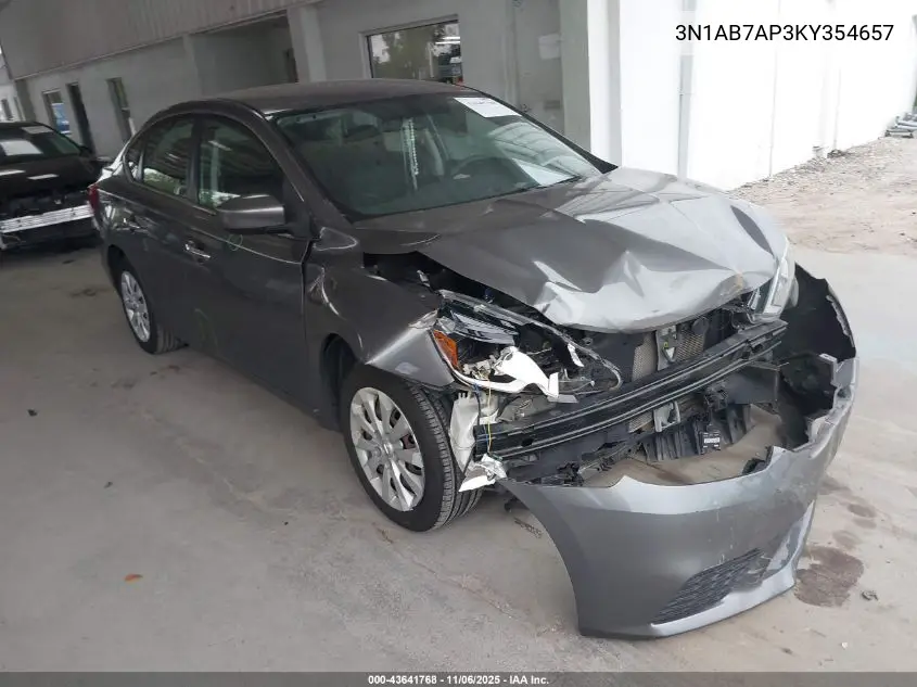 3N1AB7AP3KY354657 2019 Nissan Sentra S