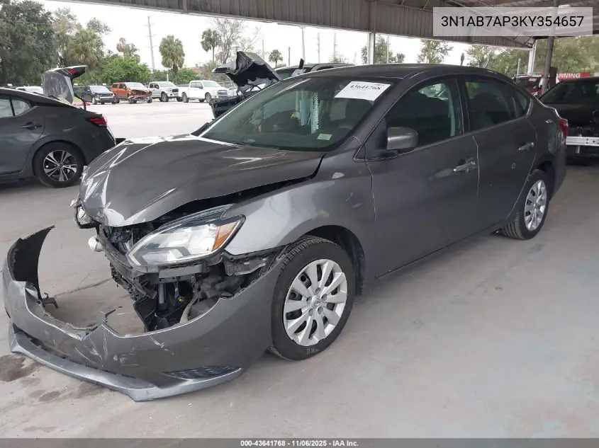 3N1AB7AP3KY354657 2019 Nissan Sentra S