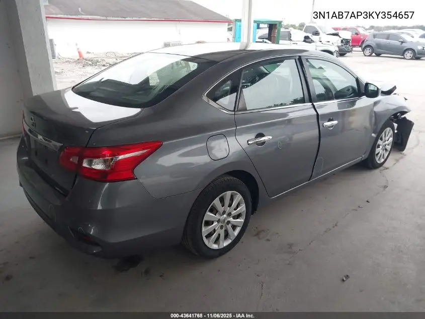 3N1AB7AP3KY354657 2019 Nissan Sentra S
