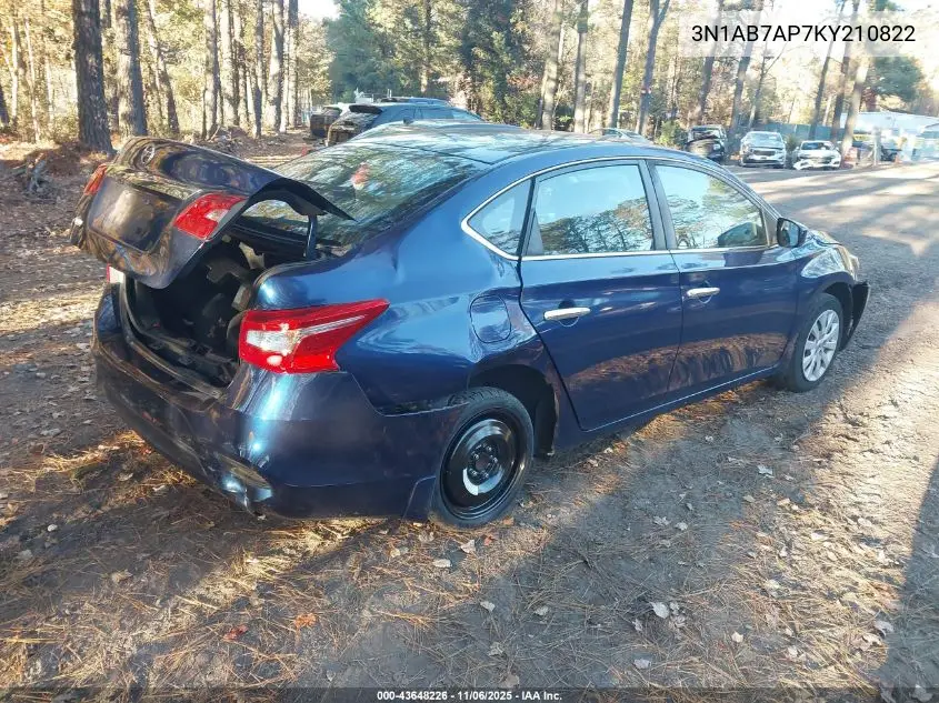 3N1AB7AP7KY210822 2019 Nissan Sentra S
