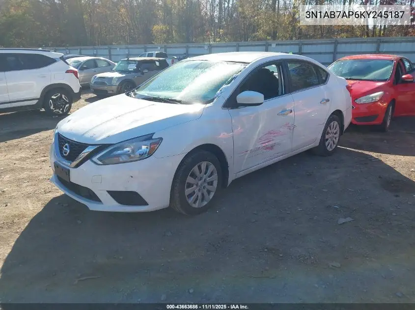 3N1AB7AP6KY245187 2019 Nissan Sentra S