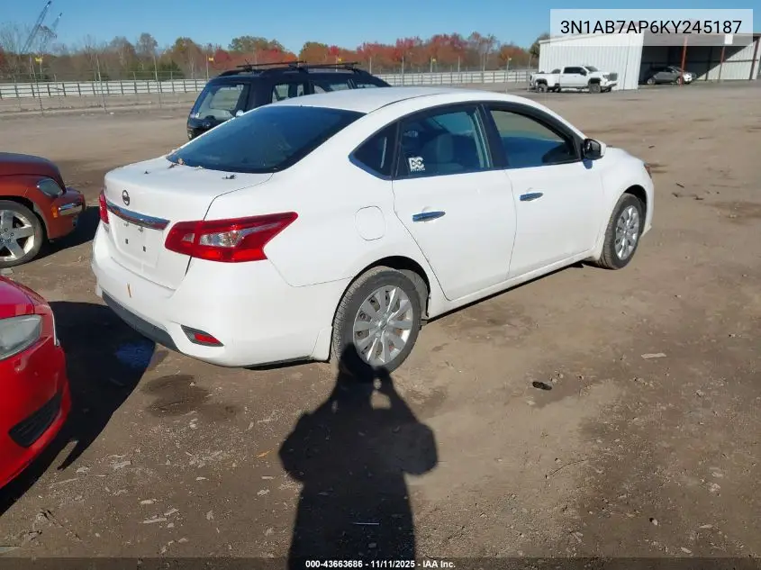 3N1AB7AP6KY245187 2019 Nissan Sentra S