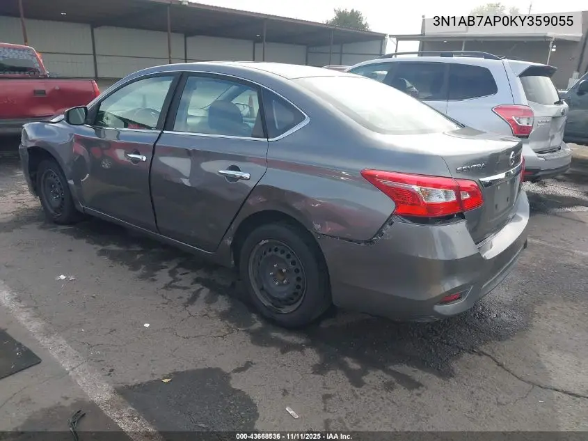 3N1AB7AP0KY359055 2019 Nissan Sentra S