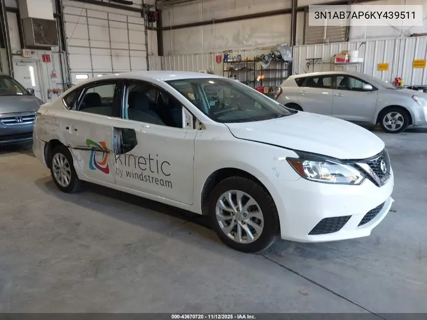 3N1AB7AP6KY439511 2019 Nissan Sentra Sv