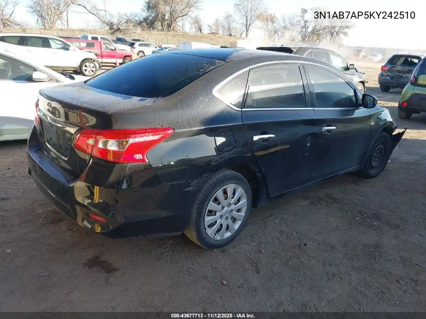 3N1AB7AP5KY242510 2019 Nissan Sentra S