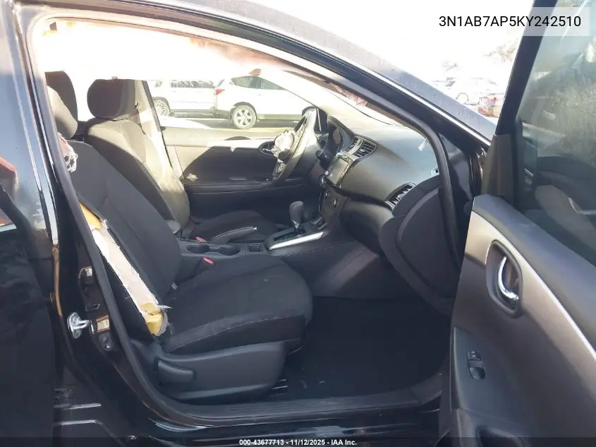 3N1AB7AP5KY242510 2019 Nissan Sentra S