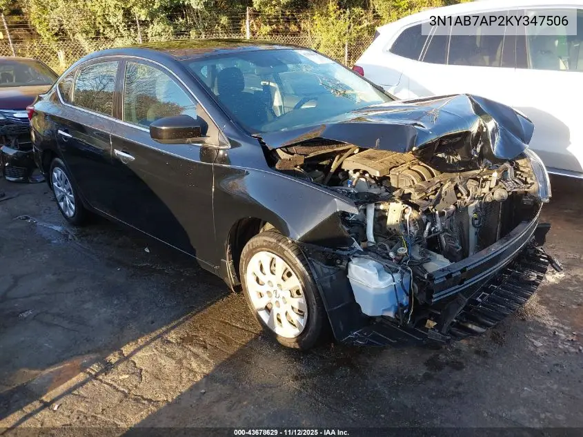 3N1AB7AP2KY347506 2019 Nissan Sentra S