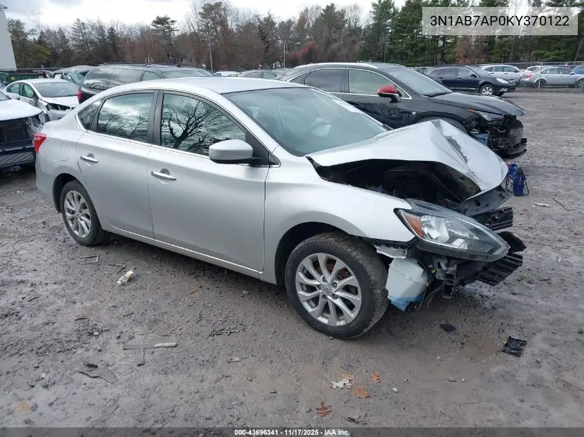 3N1AB7AP0KY370122 2019 Nissan Sentra Sv