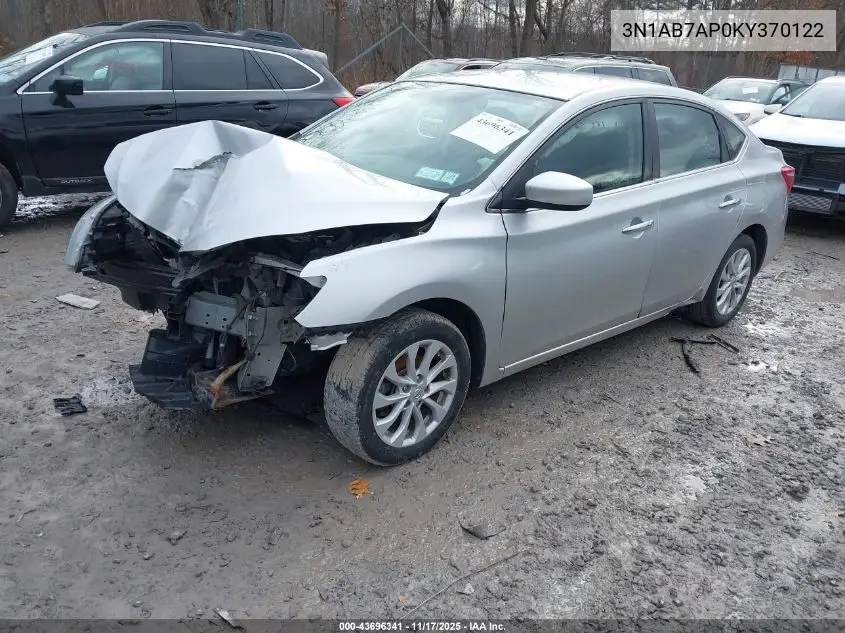 3N1AB7AP0KY370122 2019 Nissan Sentra Sv