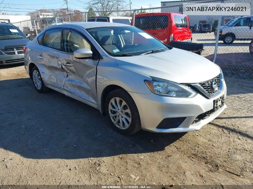 3N1AB7APXKY246021 2019 Nissan Sentra Sv