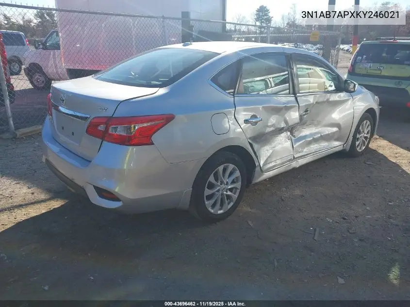 3N1AB7APXKY246021 2019 Nissan Sentra Sv