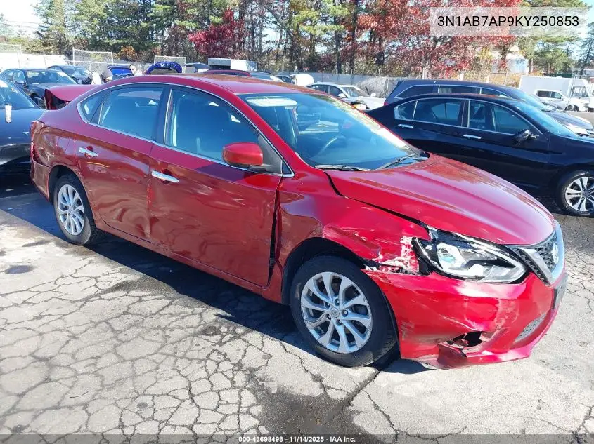 3N1AB7AP9KY250853 2019 Nissan Sentra Sv
