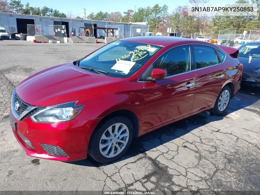 3N1AB7AP9KY250853 2019 Nissan Sentra Sv