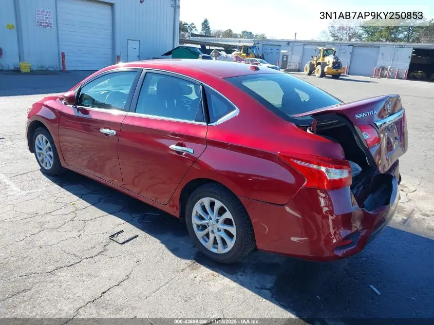 3N1AB7AP9KY250853 2019 Nissan Sentra Sv