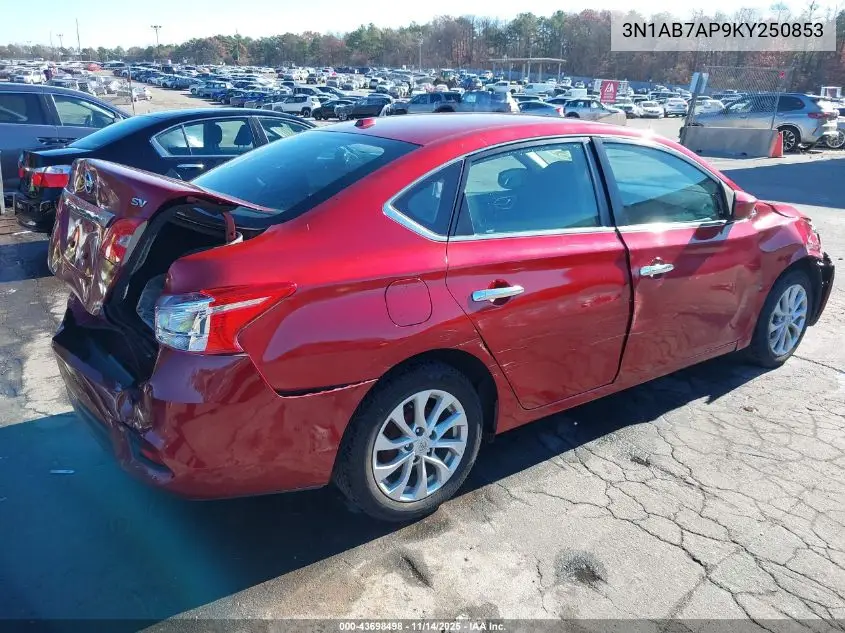 3N1AB7AP9KY250853 2019 Nissan Sentra Sv
