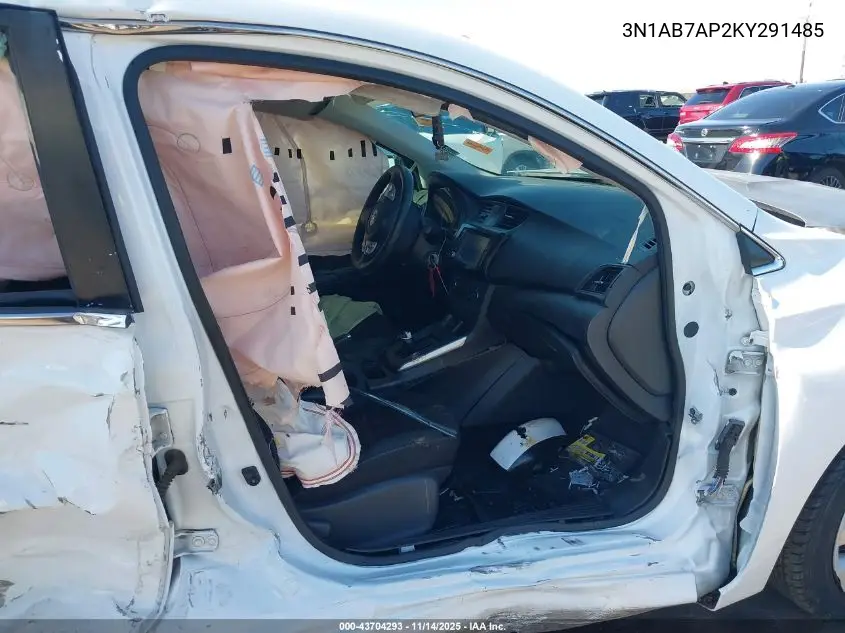 3N1AB7AP2KY291485 2019 Nissan Sentra S