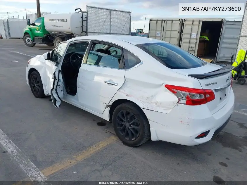 3N1AB7AP7KY273600 2019 Nissan Sentra Sv
