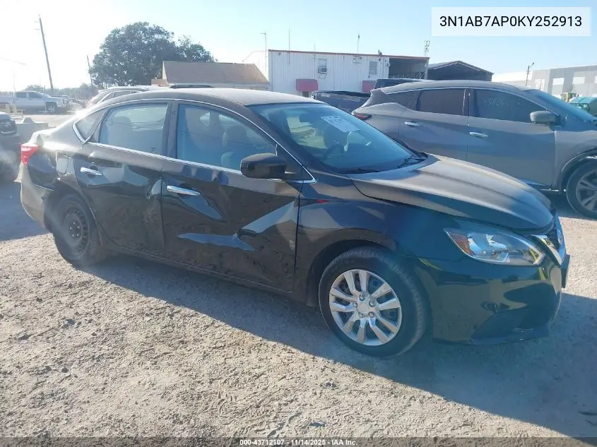 3N1AB7AP0KY252913 2019 Nissan Sentra S