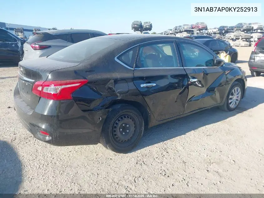 3N1AB7AP0KY252913 2019 Nissan Sentra S