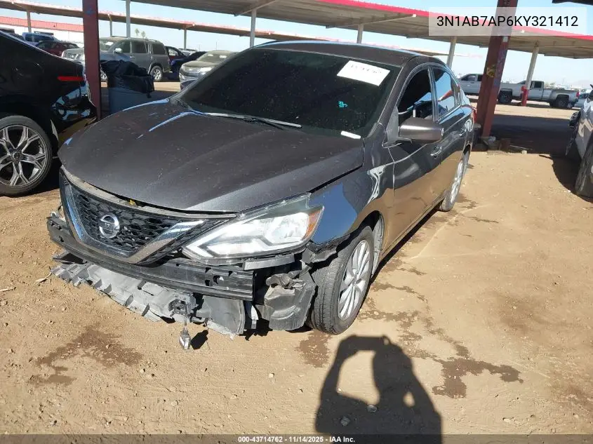3N1AB7AP6KY321412 2019 Nissan Sentra Sv