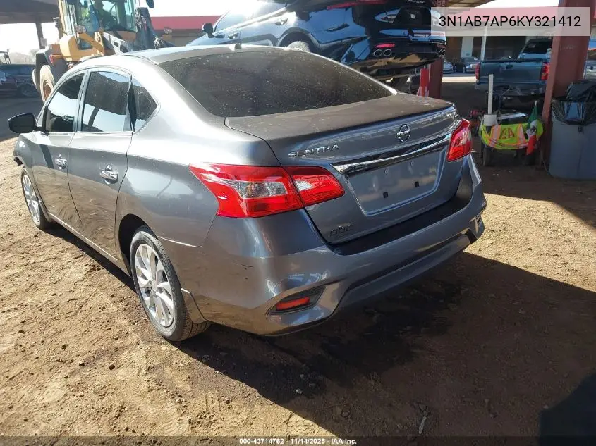 3N1AB7AP6KY321412 2019 Nissan Sentra Sv