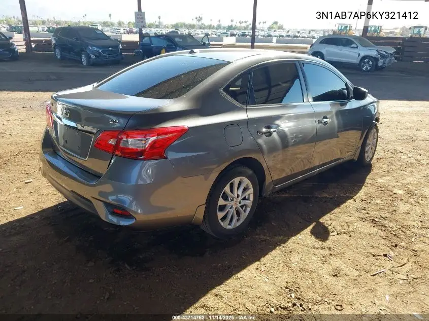 3N1AB7AP6KY321412 2019 Nissan Sentra Sv
