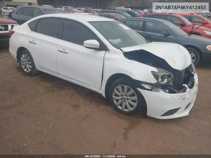 3N1AB7AP4KY412453 2019 Nissan Sentra S