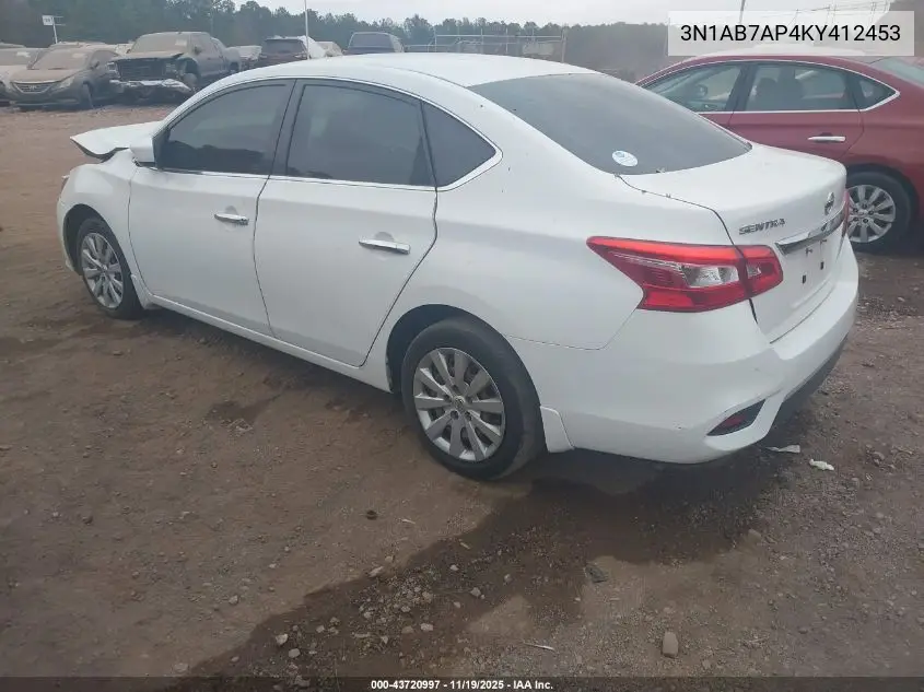 3N1AB7AP4KY412453 2019 Nissan Sentra S