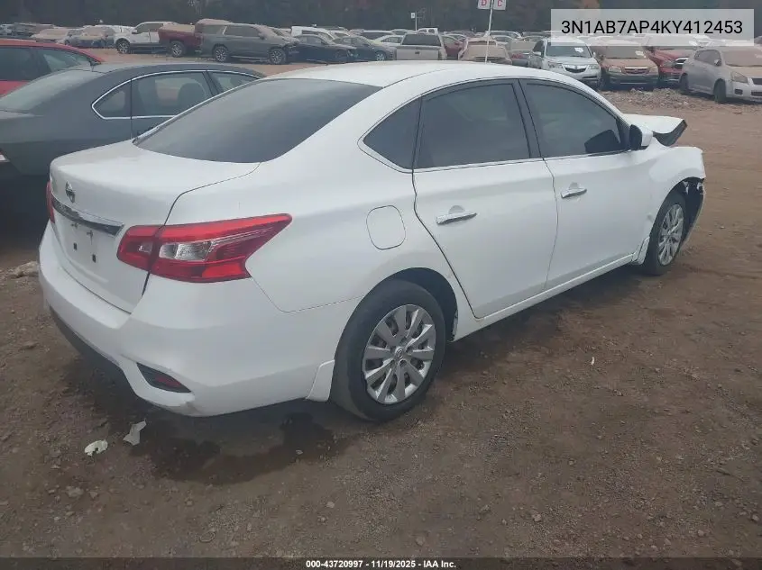 3N1AB7AP4KY412453 2019 Nissan Sentra S