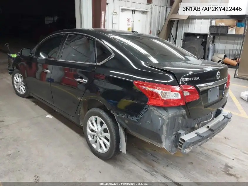 3N1AB7AP2KY422446 2019 Nissan Sentra Sv