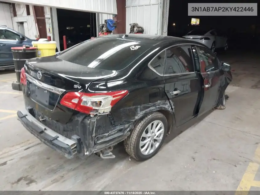 3N1AB7AP2KY422446 2019 Nissan Sentra Sv