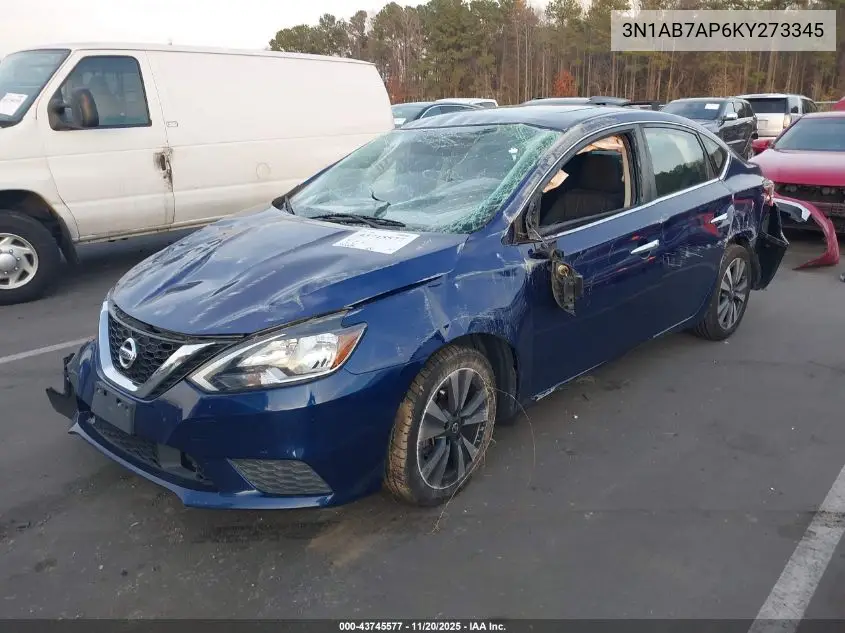 3N1AB7AP6KY273345 2019 Nissan Sentra Sv