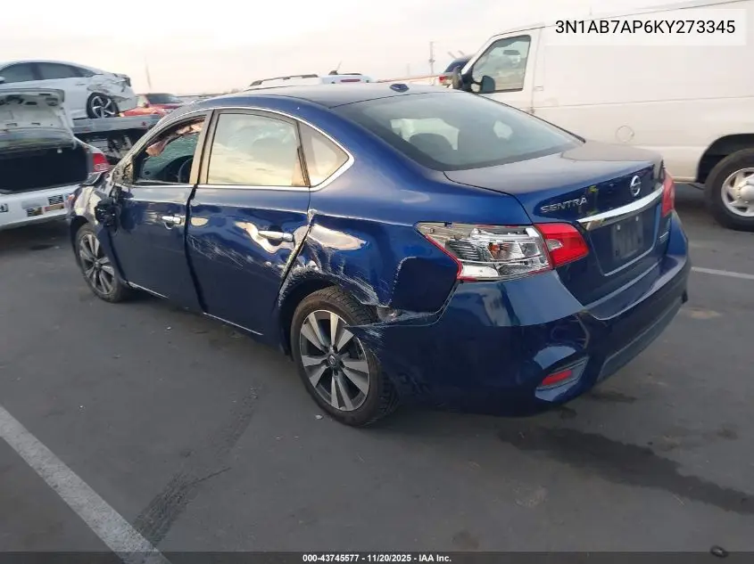 3N1AB7AP6KY273345 2019 Nissan Sentra Sv
