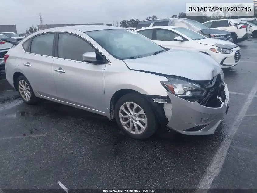 3N1AB7APXKY235746 2019 Nissan Sentra Sv