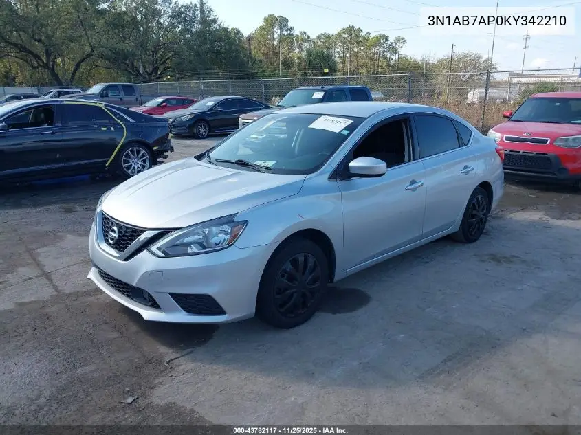 3N1AB7AP0KY342210 2019 Nissan Sentra S