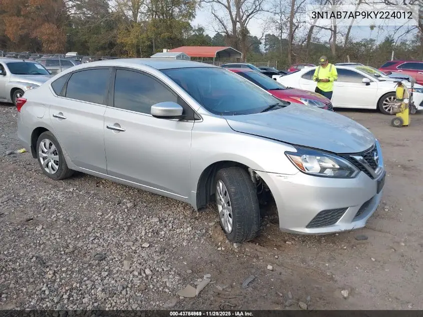 3N1AB7AP9KY224012 2019 Nissan Sentra S