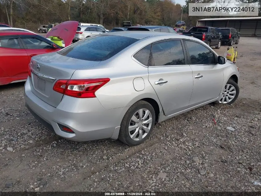 3N1AB7AP9KY224012 2019 Nissan Sentra S