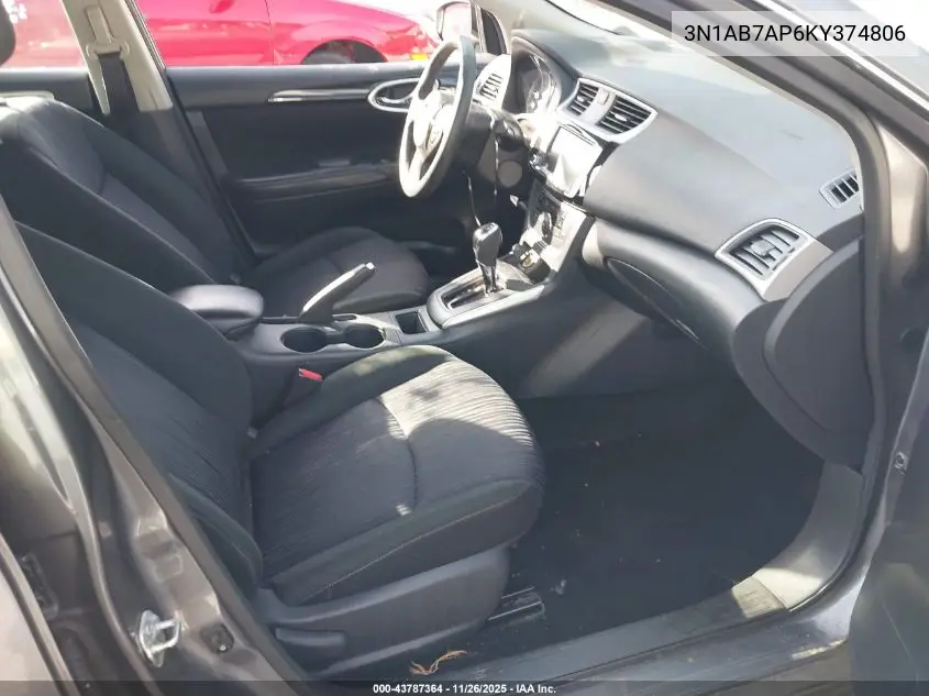 3N1AB7AP6KY374806 2019 Nissan Sentra Sv