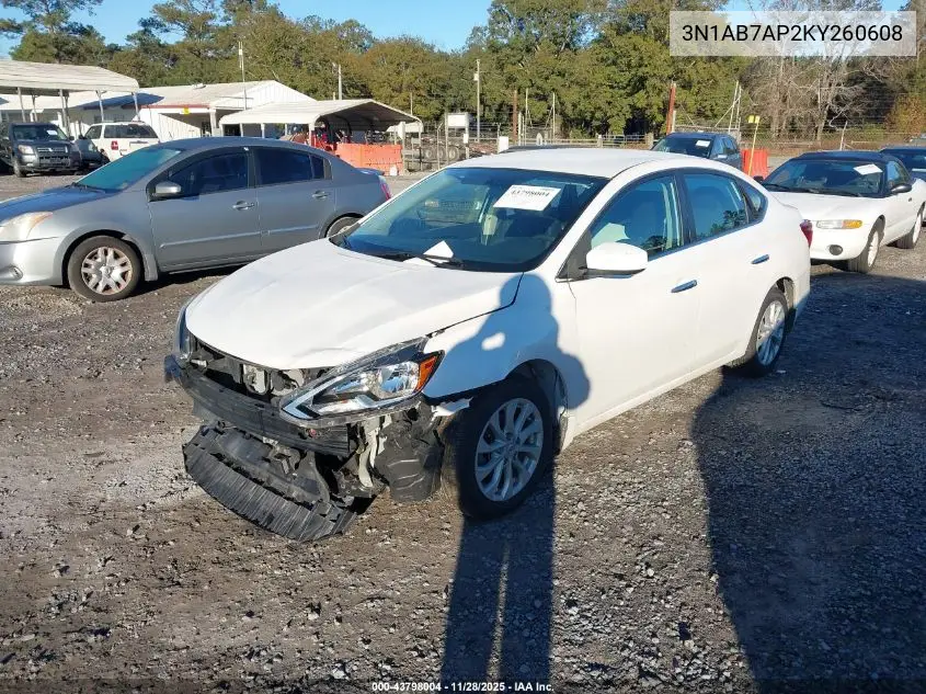3N1AB7AP2KY260608 2019 Nissan Sentra Sv