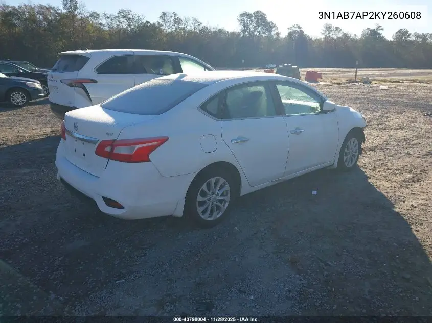 3N1AB7AP2KY260608 2019 Nissan Sentra Sv