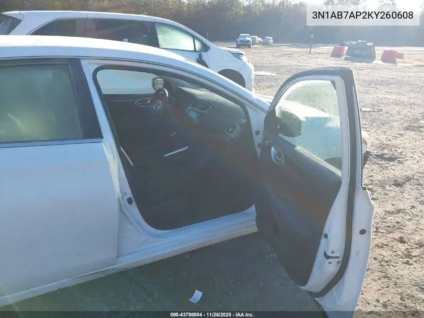 3N1AB7AP2KY260608 2019 Nissan Sentra Sv