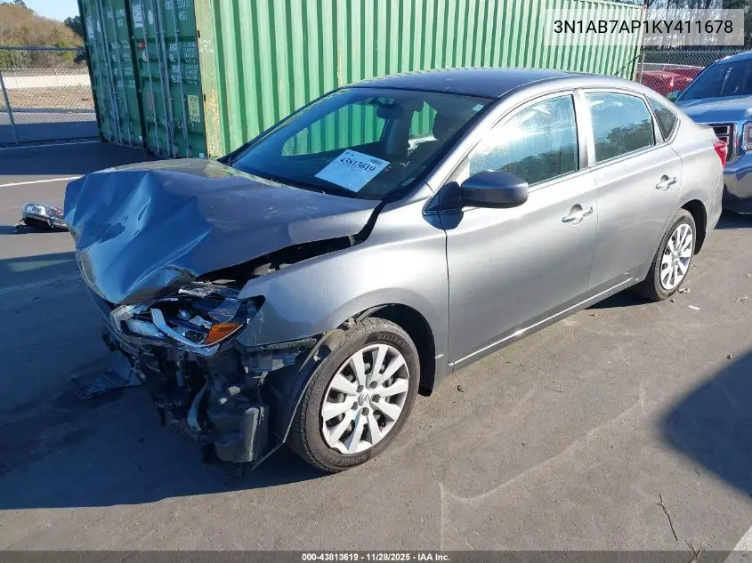 3N1AB7AP1KY411678 2019 Nissan Sentra S