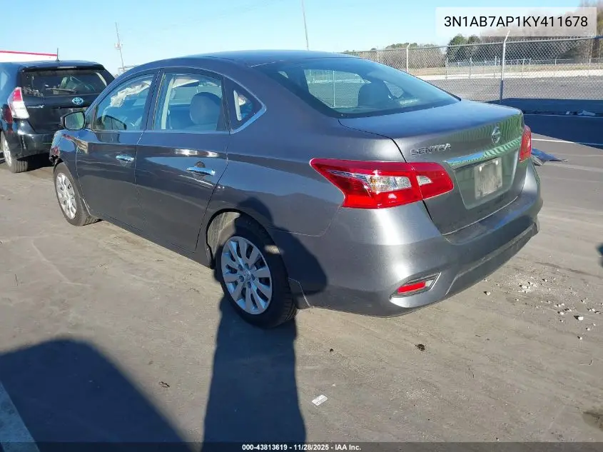 3N1AB7AP1KY411678 2019 Nissan Sentra S
