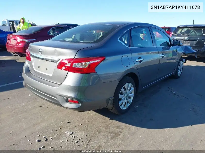 3N1AB7AP1KY411678 2019 Nissan Sentra S