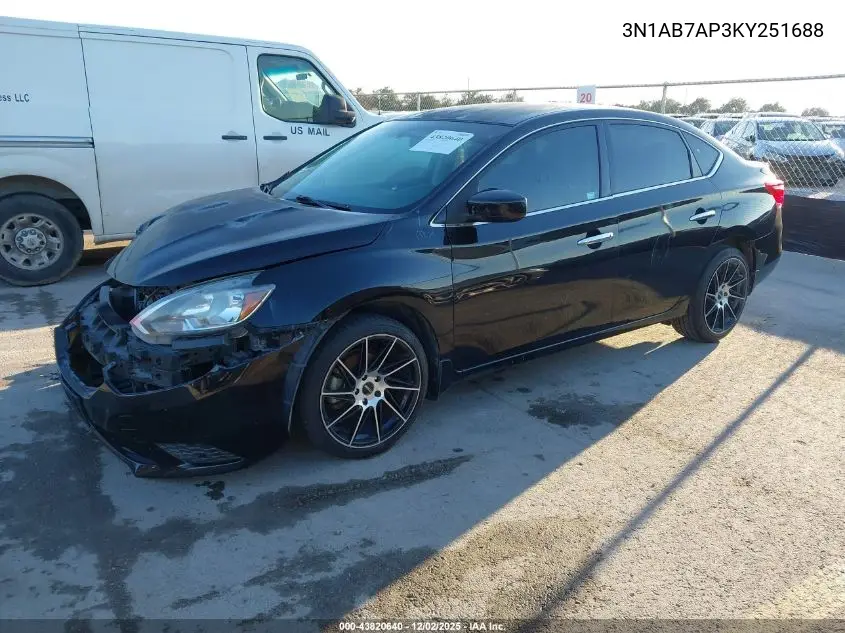 3N1AB7AP3KY251688 2019 Nissan Sentra S